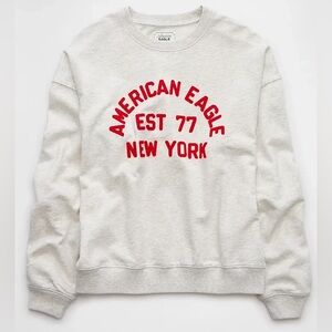 BRAND NEW AMERICAN EAGLE LOGO RELAXED CREW NECK SWEATER